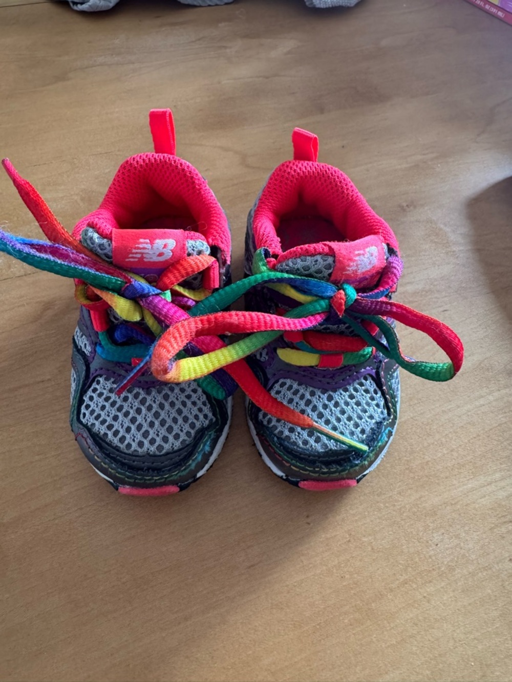 New Balance Kids' Rainbow Lace Sneakers - Pink & Multicolor